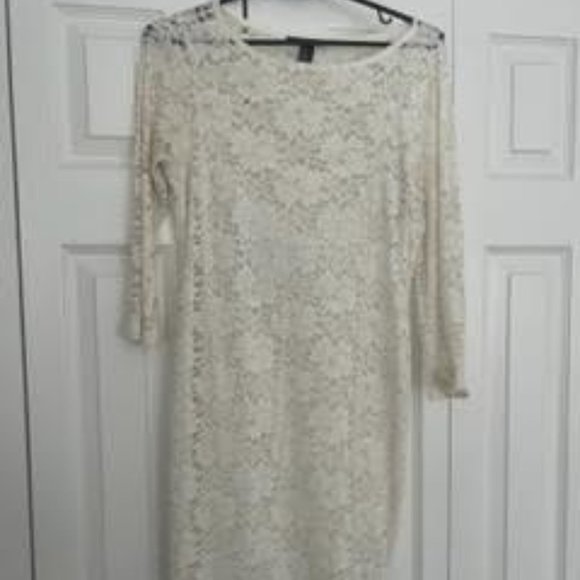 Forever21 Off-White Lace Bodycon Dress - Picture 1 of 3